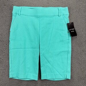 ATTYRE New York Shorts Size 2‎ Geometric Print Career Casual Golf Blue Green